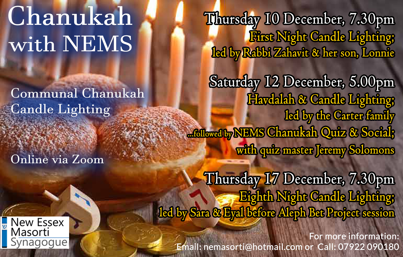 Chanukah First Night Candle Lighting NEMS